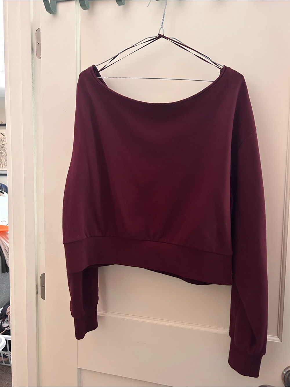 Garage Burgundy Off-Shoulder Top